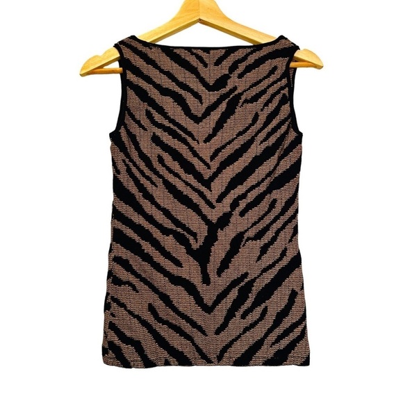 White House Black Market | Brown/Black Tiger Print Knit Tank Sz XS - Picture 3 of 5